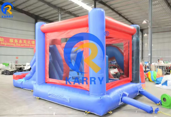 Spiderman Castle Slide Combo avec piscine dans le parc d'attractions gonflable commercial