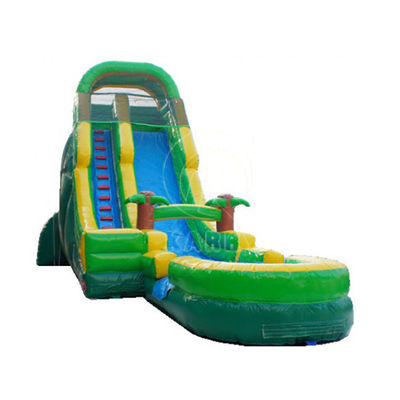 Glissière gonflable de 25 pieds avec piscine et palmier