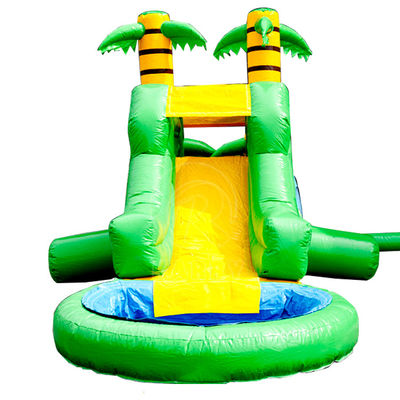 Glissière gonflable de 25 pieds avec piscine et palmier