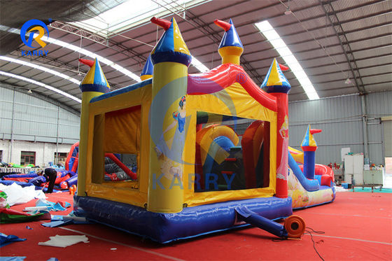 La maison gonflable en PVC est un toboggan à eau combiné pour une fête princesse unisexe