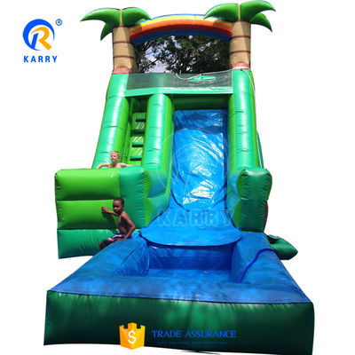 Collage inclus Grand toboggan gonflable personnalisé pour équipement de parc aquatique extérieur