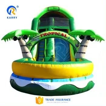 Grand toboggan gonflable amusant pour adultes avec piscine de taille personnalisée et impression numérique