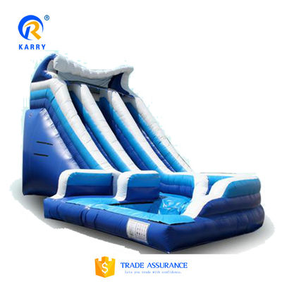 Grand toboggan gonflable amusant pour adultes avec piscine de taille personnalisée et impression numérique