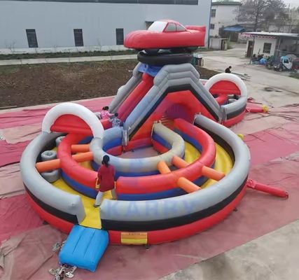 Course d'obstacles gonflables compétitifs par équipes avec kit de glissement et de réparation inclus