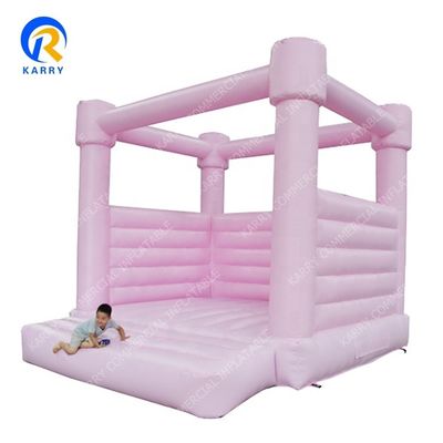 Château de saut rose pastel personnalisable pour mariage ou anniversaire