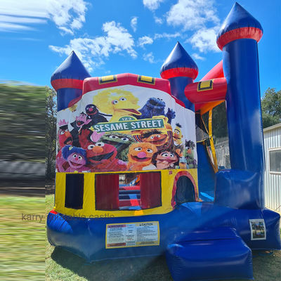 Terrain de jeux en plein air Bouncer gonflable 13x13 Sesame Street Château gonflable pour le plaisir des enfants