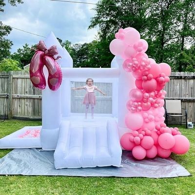 Accueil ou Entreprise Château gonflable blanc Trampoline de saut avec des options personnalisables