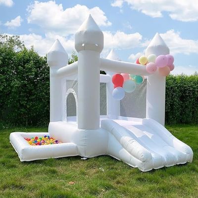 Accueil ou Entreprise Château gonflable blanc Trampoline de saut avec des options personnalisables