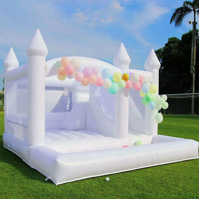 Accueil ou Entreprise Château gonflable blanc Trampoline de saut avec des options personnalisables