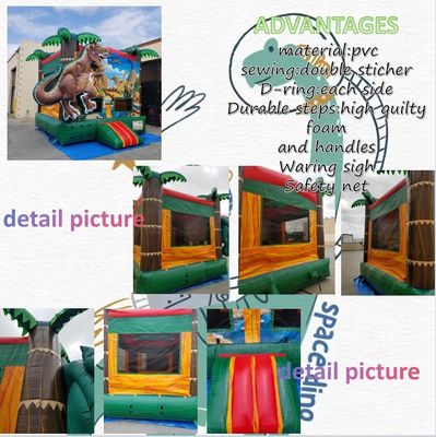 Air Blower Inclu Pop Dinosaur Terre Trampoline gonflable pour enfants et adultes