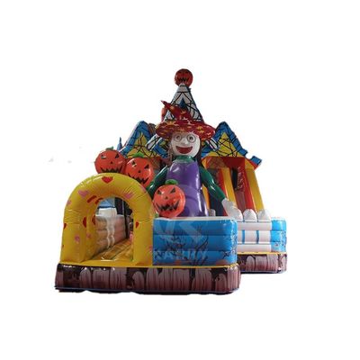 Château populaire de Halloween Château de sorcière maison gonflable à rebond avec diapositive et souffleur d'air