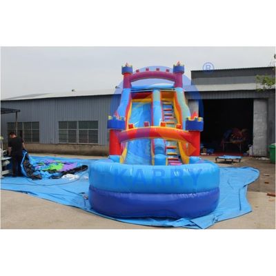 Parcs aquatiques en intérieur rouge et bleu pour enfants Slide gonflable avec logo d'impression numérique