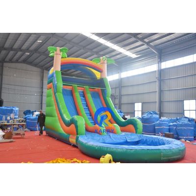 Couleur personnalisée Grand château rebondissant Combo avec l'impression numérique de la piscine et de la glissière raide