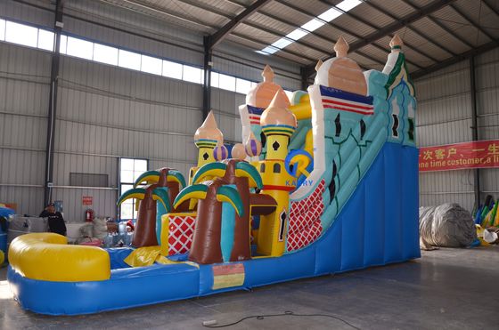 27FT Thème du château de la princesse Commercial gonflable toboggans à eau extérieur sec pour adultes