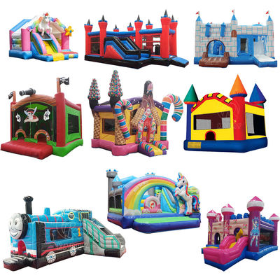 Unisexe Mega rose toboggan gonflable avec piscine et maison à rebond