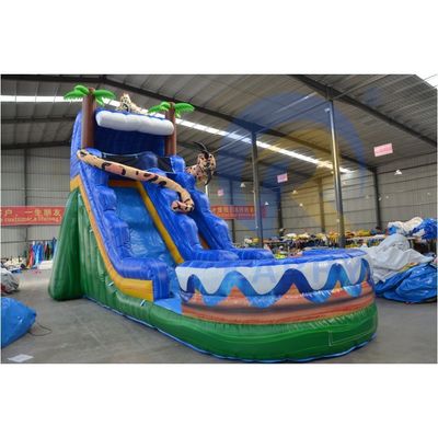 Occasions commerciales PVC Air rempli arrière-cour gonflable toboggan à eau avec piscine