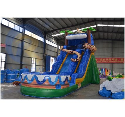 Occasions commerciales PVC Air rempli arrière-cour gonflable toboggan à eau avec piscine