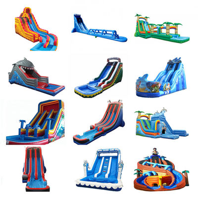 Occasions commerciales PVC Air rempli arrière-cour gonflable toboggan à eau avec piscine