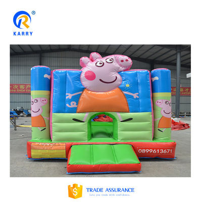 Promotion d'événements commerciaux Château gonflable toboggan avec enfants Cartoon Bounce House Porc