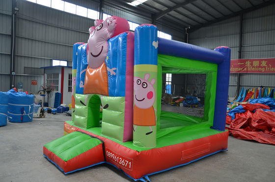 Promotion d'événements commerciaux Château gonflable toboggan avec enfants Cartoon Bounce House Porc