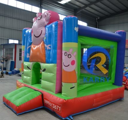 Promotion d'événements commerciaux Château gonflable toboggan avec enfants Cartoon Bounce House Porc
