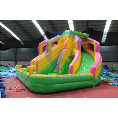 Couleur personnalisée marbre tropicale glissement d'eau gonflable Combo Bouncer pour la vente unisexe