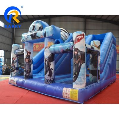 Terrain de jeux en plein air PVC de qualité commerciale Comment entraîner votre dragon Bouncer gonflable avec 2 jeux de diapositives