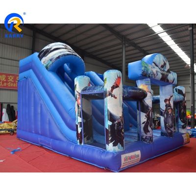 Terrain de jeux en plein air PVC de qualité commerciale Comment entraîner votre dragon Bouncer gonflable avec 2 jeux de diapositives