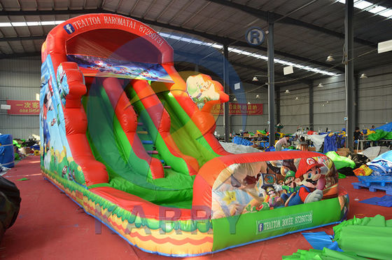 Cartoon Mario Double glissière gonflable pour sauter et nager Capacité maximale 100-500 kg