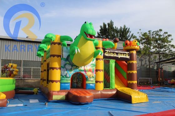 Caractéristiques PORTABLE Fête des enfants sautant château gonflable avec diapositive sur le thème des dinosaures