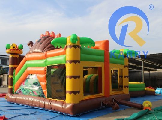 Caractéristiques PORTABLE Fête des enfants sautant château gonflable avec diapositive sur le thème des dinosaures