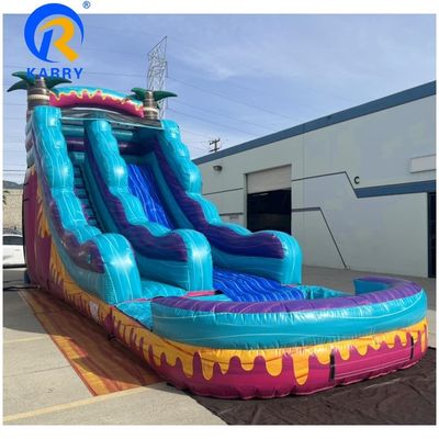 Glissière gonflable personnalisée à l' intérieur Glissière humide sèche avec piscine