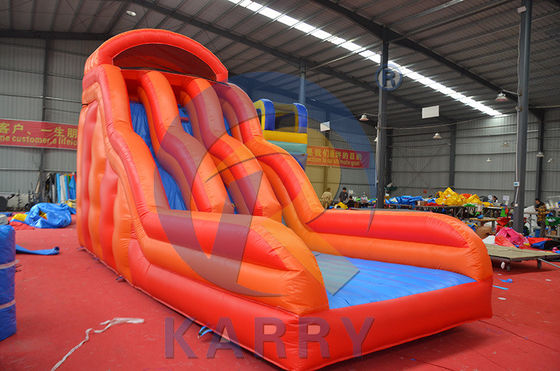 Commercial PVC rouge double voie pour adultes toboggan à eau gonflable toboggan sec pour la location de fête