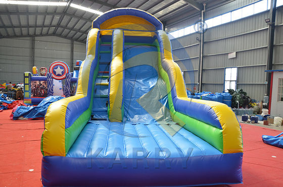 Commercial PVC rouge double voie pour adultes toboggan à eau gonflable toboggan sec pour la location de fête
