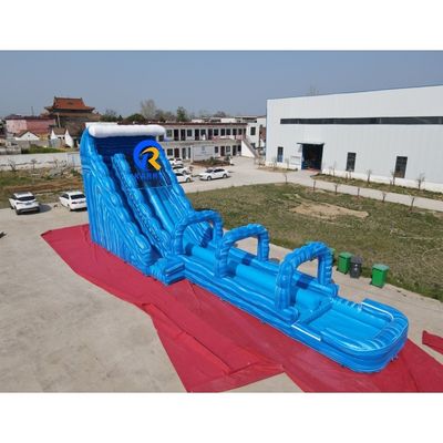 18x4.5x7m Double toboggan extérieur gonflable toboggan à eau piscine Combo Grand toboggan étendu