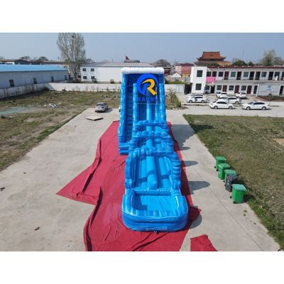 18x4.5x7m Double toboggan extérieur gonflable toboggan à eau piscine Combo Grand toboggan étendu