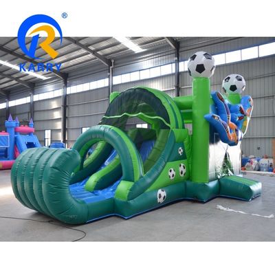 Accueil/Affaires PVC élastique Joueur de football Château Bounce House Slide gonflable à rouleaux