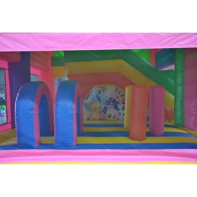 Promotion d'événements commerciaux Unicorn Bouncy Castle avec des kits de glissement et de réparation inclus