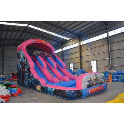 Impression numérique Commercial Adult Size Inflatable Slide Combo d'eau avec feu Beau motif