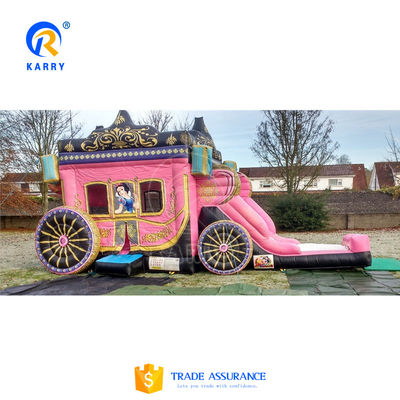 2023 Carrosse rose gonflable de princesse Château gonflable avec diapositives Jouet préféré des enfants