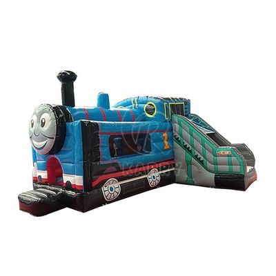 Caractéristiques Portable toboggan gonflable à l'intérieur du centre commercial 2024 Cartoon Train toboggan Trampoline
