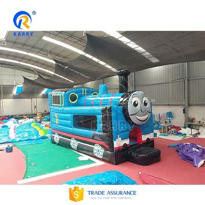 Caractéristiques Portable toboggan gonflable à l'intérieur du centre commercial 2024 Cartoon Train toboggan Trampoline