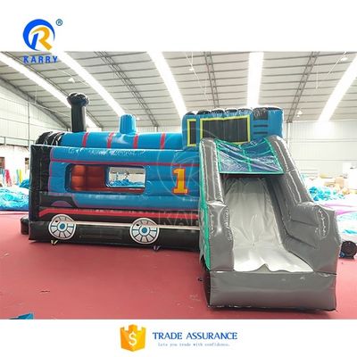 Caractéristiques Portable toboggan gonflable à l'intérieur du centre commercial 2024 Cartoon Train toboggan Trampoline