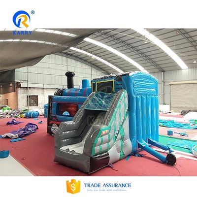 Caractéristiques Portable toboggan gonflable à l'intérieur du centre commercial 2024 Cartoon Train toboggan Trampoline