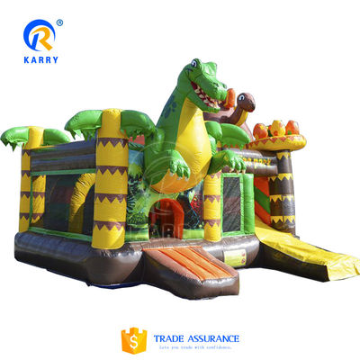 Commercial Château de dinosaures Glissière gonflable Jouet unisexe Sexe Livraison par voie maritime / aérienne