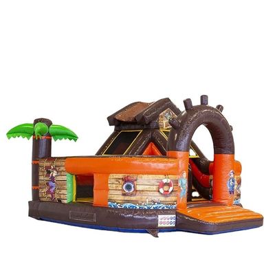 Thème navire pirate gonflable Château gonflable avec diapositive et logo personnalisé Acceptable
