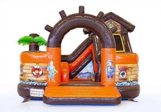 Thème navire pirate gonflable Château gonflable avec diapositive et logo personnalisé Acceptable