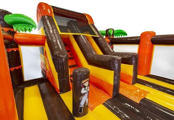 Thème navire pirate gonflable Château gonflable avec diapositive et logo personnalisé Acceptable