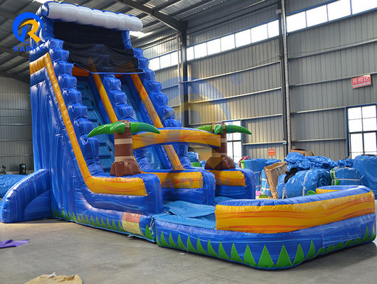 Parcs d'occasions de qualité commerciale toboggan gonflable avec château à rebond et piscine