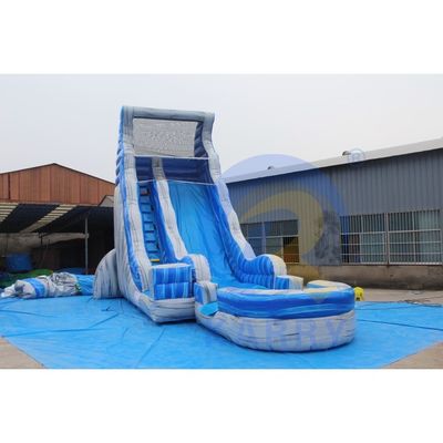 Magie Grand Crush Courir Jeux de rebond Commercial 32 pieds bleu Long glissière gonflable